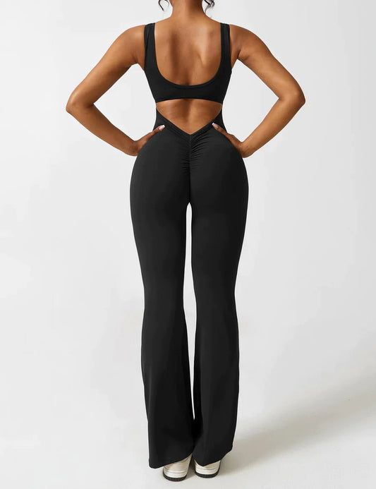 Viral V-Back Flare Jumpsuit