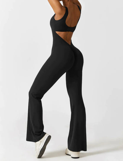 Viral V-Back Flare Jumpsuit