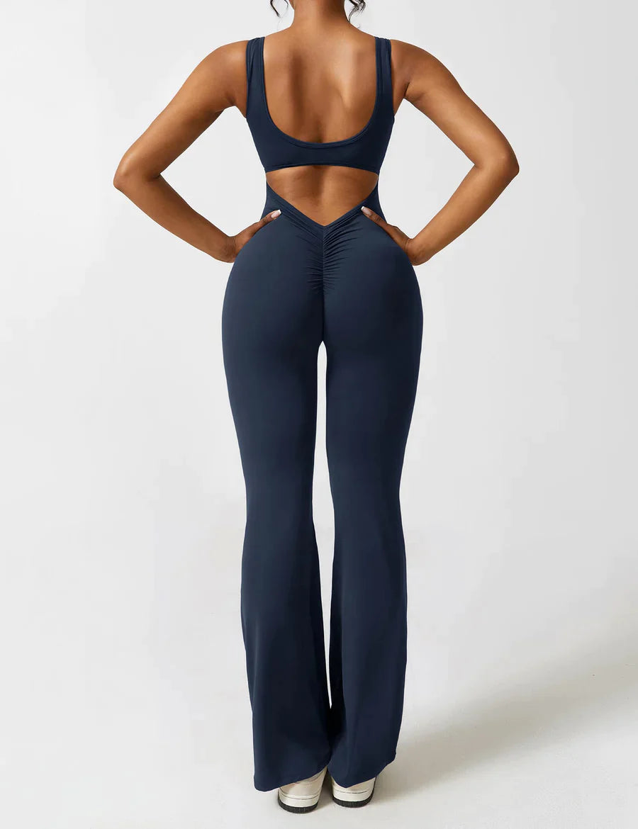 Viral V-Back Flare Jumpsuit