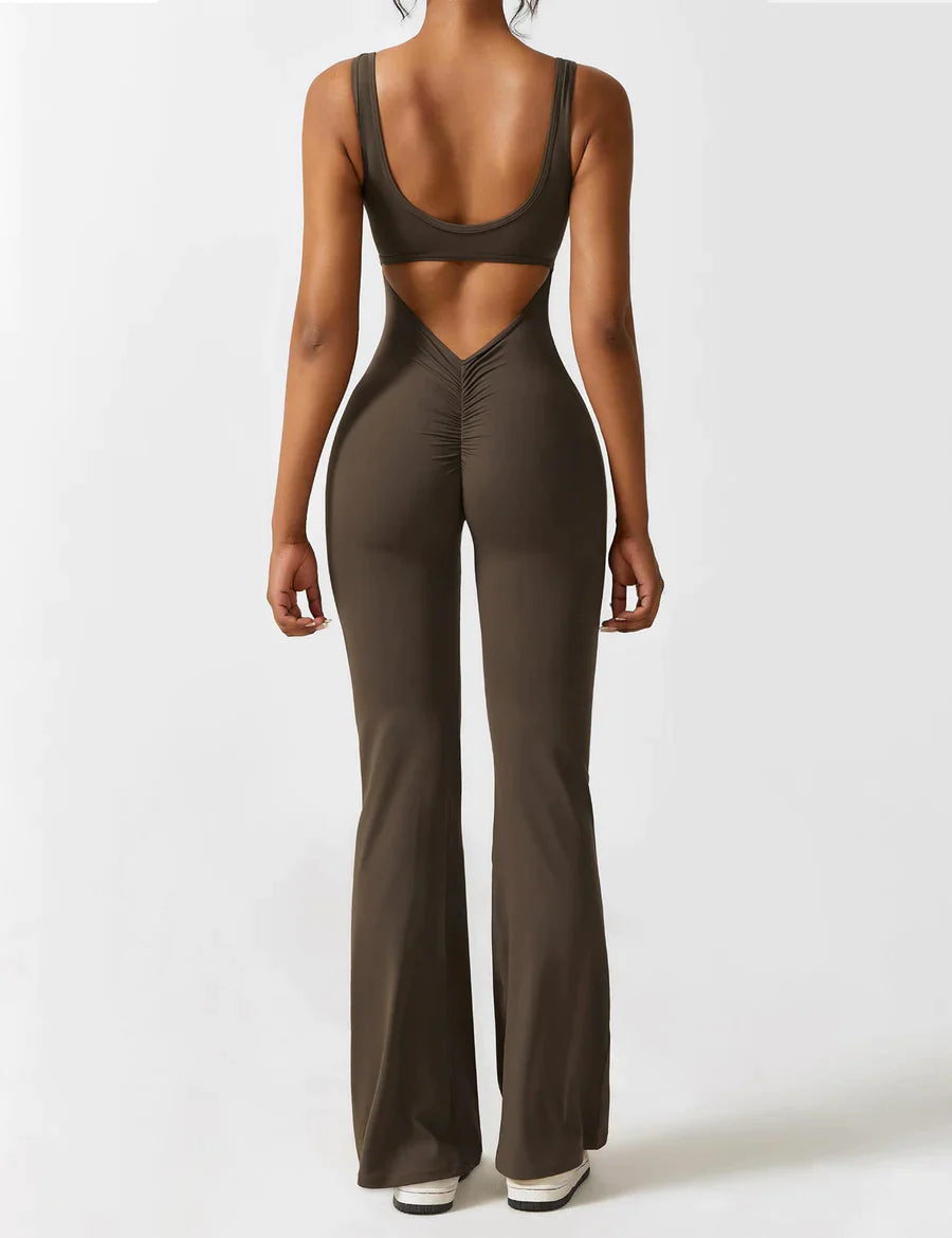 Viral V-Back Flare Jumpsuit