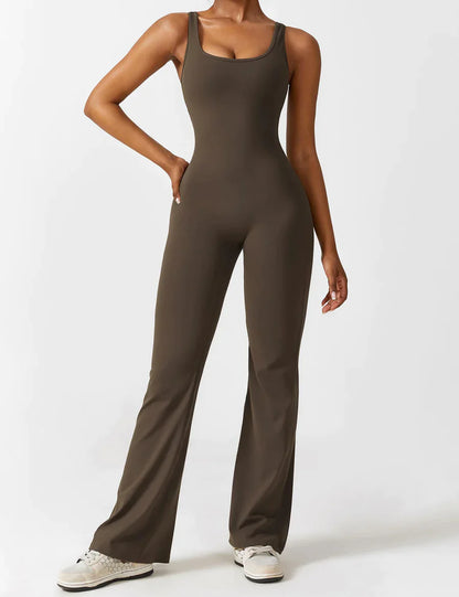 Viral V-Back Flare Jumpsuit