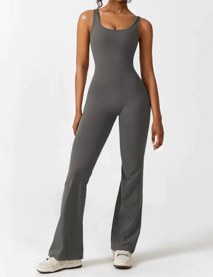 Viral V-Back Flare Jumpsuit